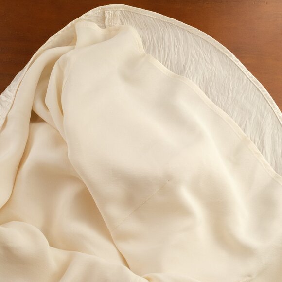 Alexander McQueen Asymmetrical Ruched Smashed Satin Top, Oyster, IT 36 (US 0) - Picture 14 of 14